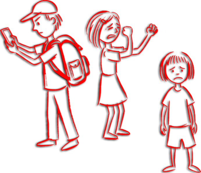 wütende Kinder und Jugendliche